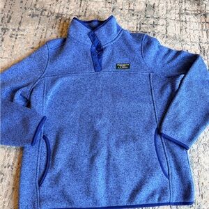 L.L. Bean Blue Pullover Snap Fleece – Size Large Petite